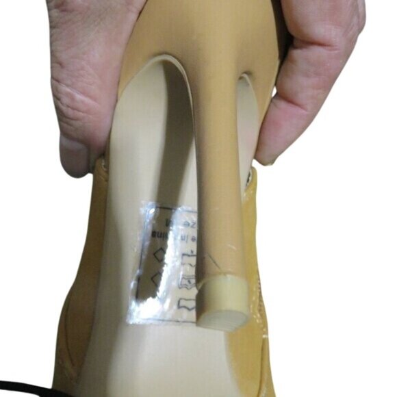 BOGO Rue21 Brown suede peep toe booties ankle boots heeled mules heels M 7-8 - Picture 11 of 13